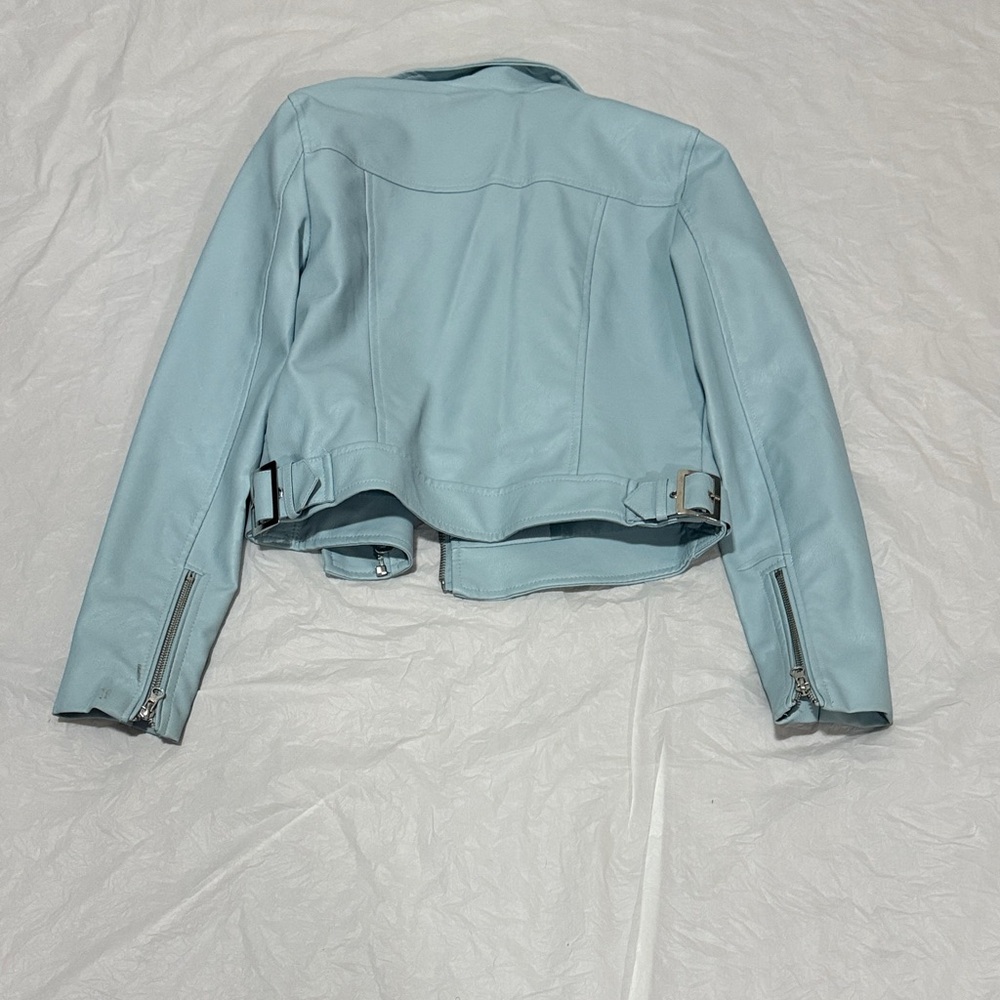 Light Blue Leather Jacket - Picture 4 of 4